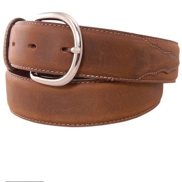 Men’s Silvercreek Classic Brown Leather Belt With Balded Eagle Belt Buckle - Picture 10 of 10